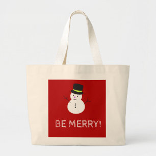 Snowman Be Merry Jumbo Stoffbeutel