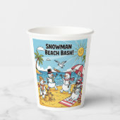 Snowman Beach Bash Pappbecher (Rückseite)