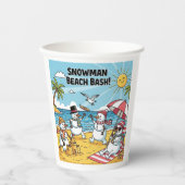 Snowman Beach Bash Pappbecher (Vorderseite)