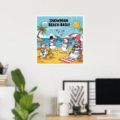 Snowman Beach Bash Poster (Heimbüro)