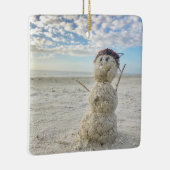Snowman Beach Florida Urlaub Weihnachten Keramikornament (Rechts)