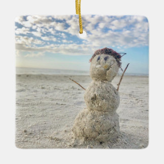 Snowman Beach Florida Urlaub Weihnachten Keramikornament