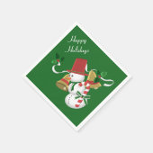 Snowman Bells Weihnachten Serviette (Ecke)