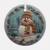 Snowman bestickt ornament aus glas (Rückseite)