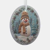 Snowman bestickt ornament aus glas (Vorderseite Rechts)