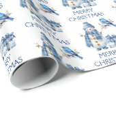 Snowman Bird Weihnachten Geschenkpapier (Rolleneckpunkt)