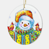 Snowman Birdman Keramikornament (Links)