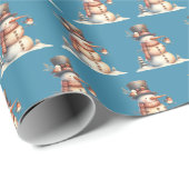 Snowman & Birds Geschenkpapier (Rolleneckpunkt)