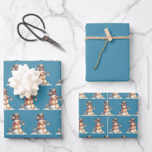 Snowman & Birds Geschenkpapier Set