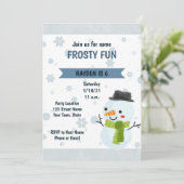 Snowman Birthday Einladung (Stehend Vorderseite)