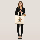 Snowman biscuit Tote Bag Jumbo Stoffbeutel (Vorderseite (Model))