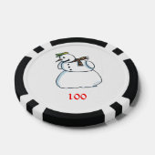 Snowman Black 100 gestreifter Poker Chip (Einzeln)