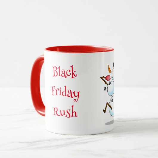 Snowman Black Friday Tasse (Vorderseite Links)