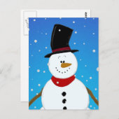 Snowman - Blau Postkarte (Vorne/Hinten)