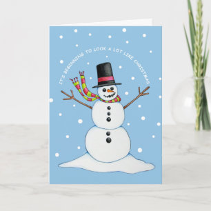 Snowman (blauer Hintergrund) Postage Feiertagskarte