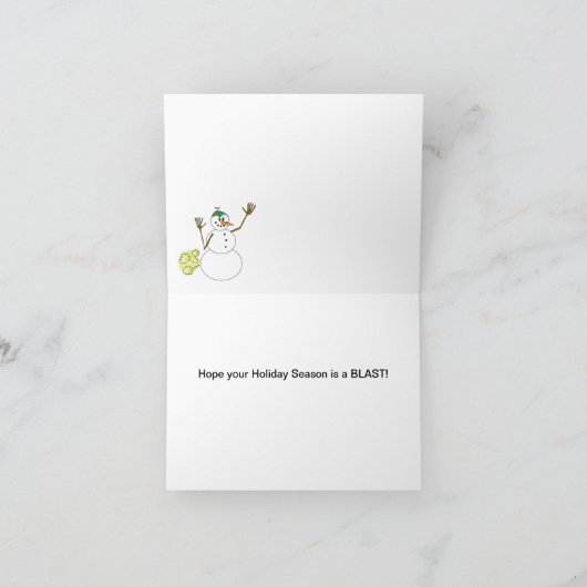 Snowman Blizzard Weihnachtskarte Feiertagskarte (Innenseite)