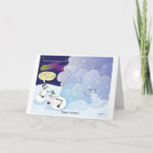 Snowman Blizzard Weihnachtskarte Feiertagskarte (Vorderseite)