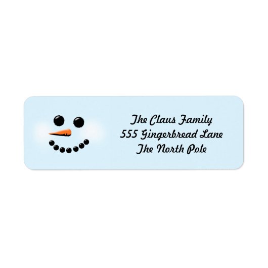 Snowman Blue and White Holiday Labels (Vorne)