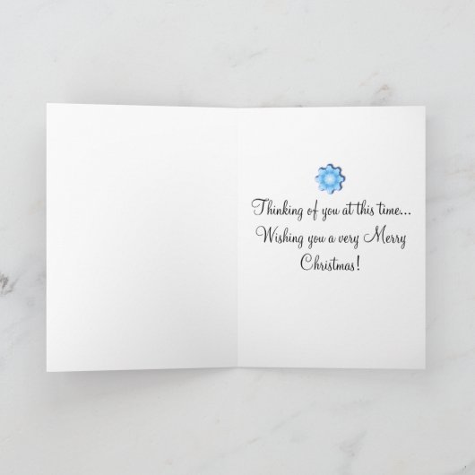 Snowman Blue Christmas Feiertagskarte (Innenseite)