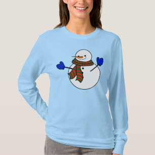 Snowman Blue Mittens Weihnachten T-Shirt