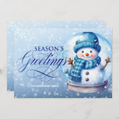 Snowman Blue Season's Grüße Weihnachten (Vorne/Hinten)