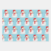 Snowman Blue Sky Wonderland Geschenkpapier Set (Vorderseite 3)