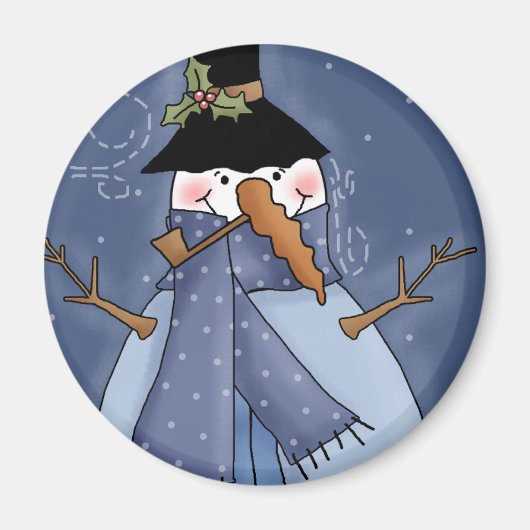 Snowman Blue Tshirts und Geschenke Magnet (Vorne)