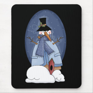 Snowman Blue Tshirts und Geschenke Mousepad