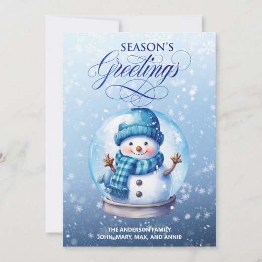 Snowman Blue White Season Weihnachten (Vorderseite)