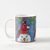 SNOWMAN BODYGUARD, CHRISTMAS KARDINAL REDBIRD KAFFEETASSE (Links)