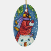 SNOWMAN BODYGUARD, CHRISTMAS KARDINAL REDBIRD KERAMIK ORNAMENT (Rechts)