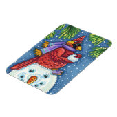 SNOWMAN BODYGUARD, CHRISTMAS KARDINAL REDBIRD MAGNET (Linke Seite)