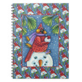 SNOWMAN BODYGUARD, CHRISTMAS KARDINAL REDBIRD NOTIZBLOCK (Vorderseite)