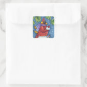 SNOWMAN BODYGUARD, CHRISTMAS KARDINAL REDBIRD QUADRATISCHER AUFKLEBER (Tasche)