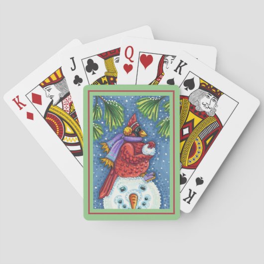 SNOWMAN BODYGUARD, CHRISTMAS KARDINAL REDBIRD SPIELKARTEN (Rückseite)
