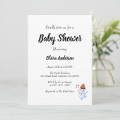 Snowman Boho Baby Shower Einladung (Stehend Vorderseite)