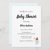 Snowman Boho Baby Shower Einladung (Vorne/Hinten)