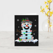 Snowman Book Stack Librarian Book Lover Christmas  Karte (Gelbe Blume)
