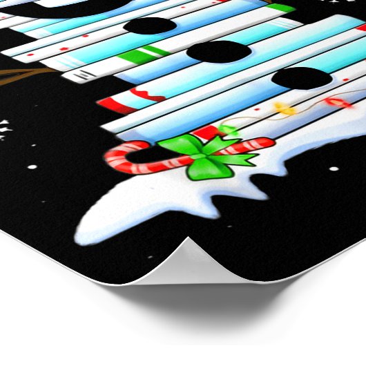 Snowman Book Stack Librarian Book Lover Christmas  Poster (Ecke)