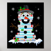 Snowman Book Stack Librarian Book Lover Christmas  Poster (Vorne)