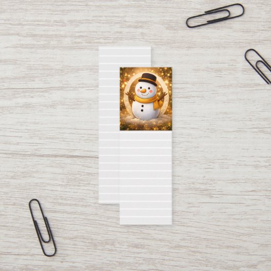 Snowman bookmark mini visitenkarte (Vorderseite/Rückseite Beispiel)