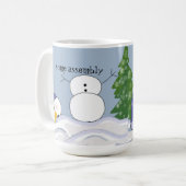 Snowman braucht Hilfe Funny Kaffeetasse (Vorderseite Links)