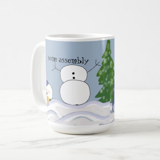 Snowman braucht Hilfe Funny Kaffeetasse (Vorderseite Links)