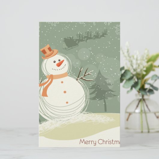 Snowman Briefpapier (Stehend Vorderseite)