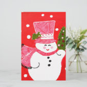 Snowman Briefpapier (Stehend Vorderseite)