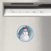 SNOWMAN BUBBLE 3 SNOWFLAKEN VON SHARON SHARPE MAGNET (In Situ (Geschirrspüler))