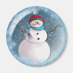 SNOWMAN BUBBLE 3 SNOWFLAKEN VON SHARON SHARPE MAGNET