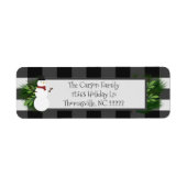 Snowman Buffalo Kariert Address Labels (Vorne)