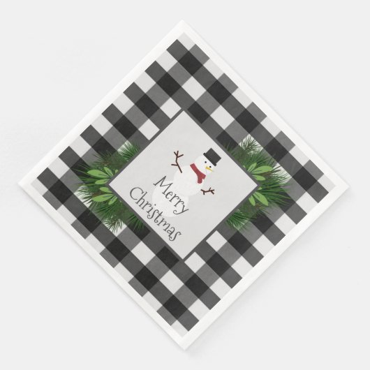 Snowman Buffalo Kariert Paper Napkin Serviette (Ecke)
