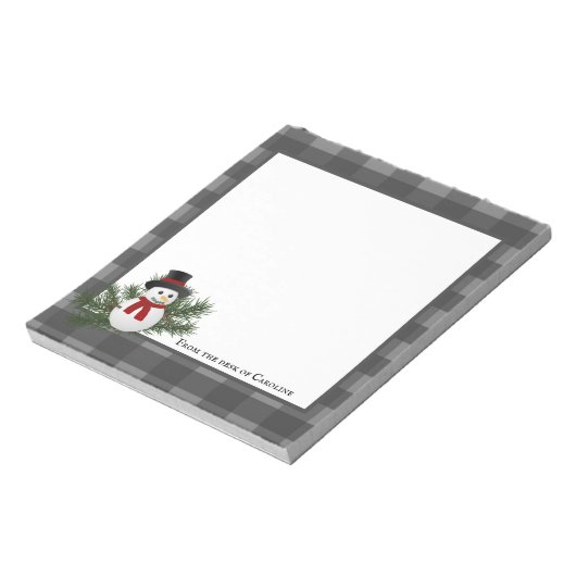 Snowman Buffalo Kariert Personalisierte Notepad Notizblock (Rotiert)